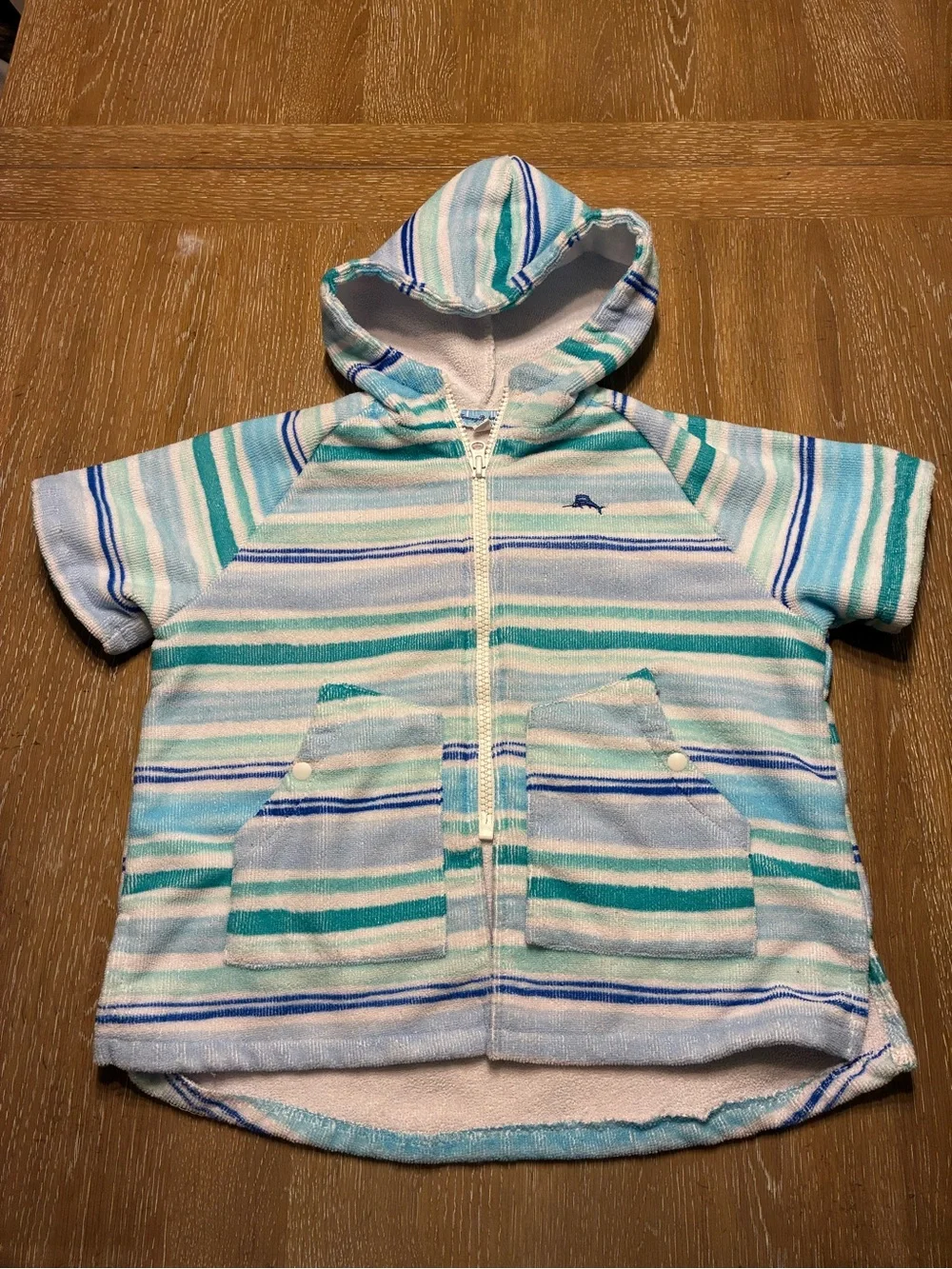 Tommy Bahama Toddler  Striped Hooded Zip-Up Swim Cover